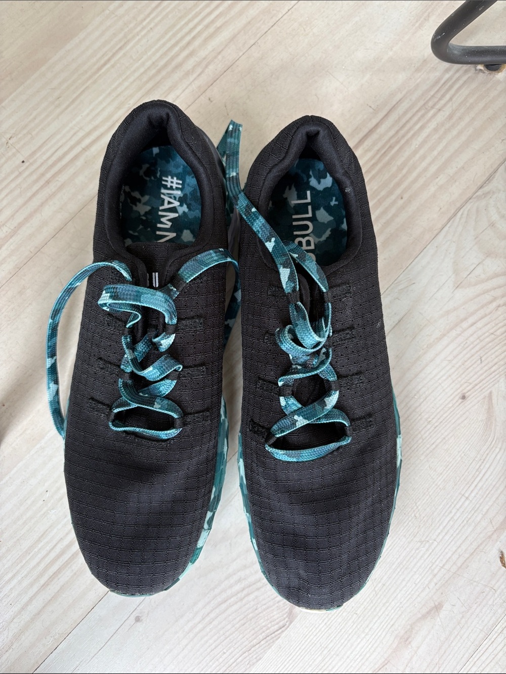 NOBULL Black Athletic Shoes with Teal Camouflage Accents- unisex